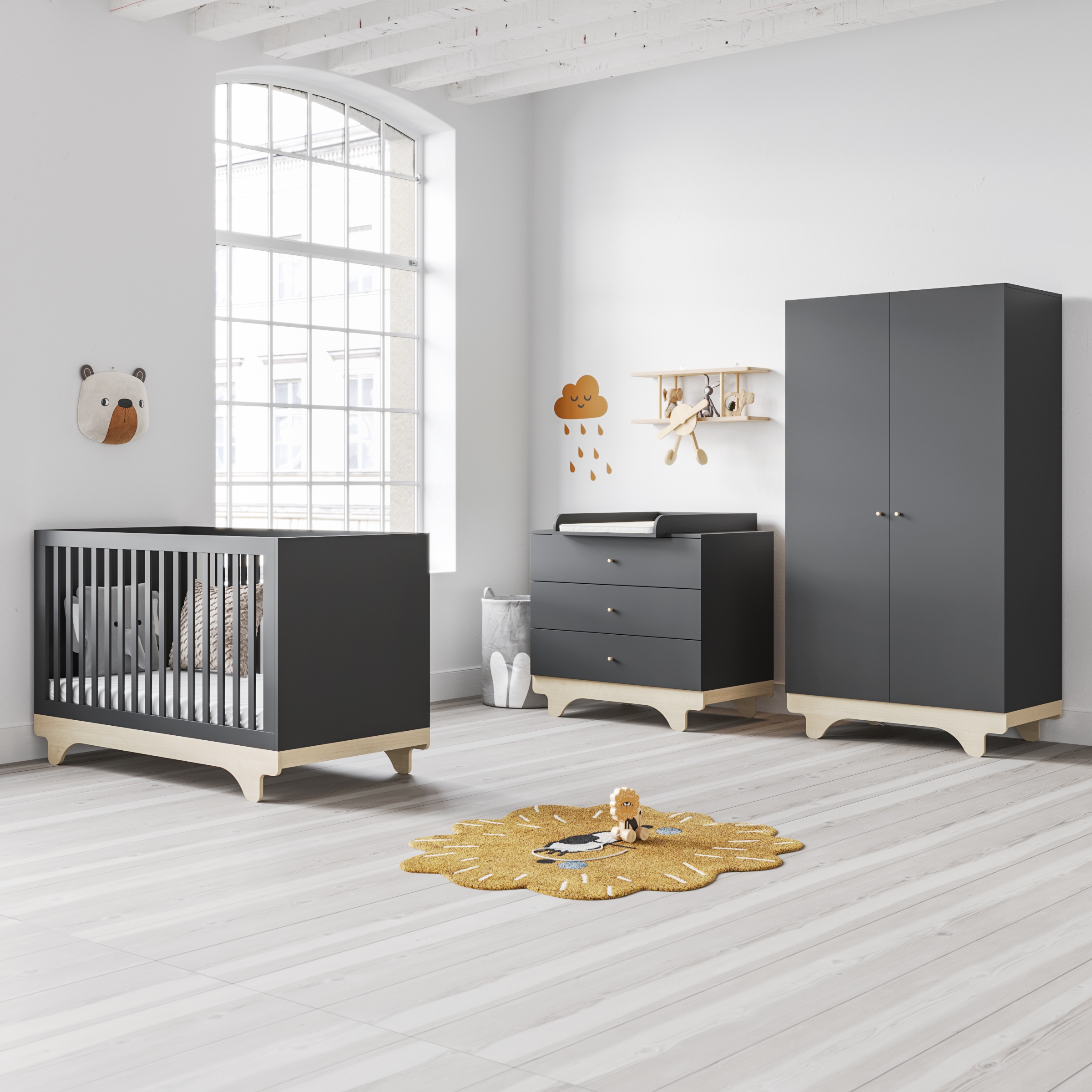 Chambre bébé complète blanche Bosque  Lit, commode et armoire ✔️ Petite  Amélie
