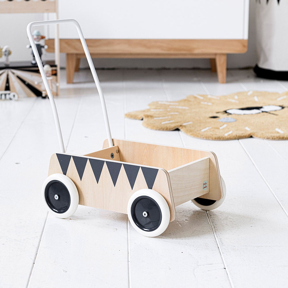 Chariot de marche en bois jouet