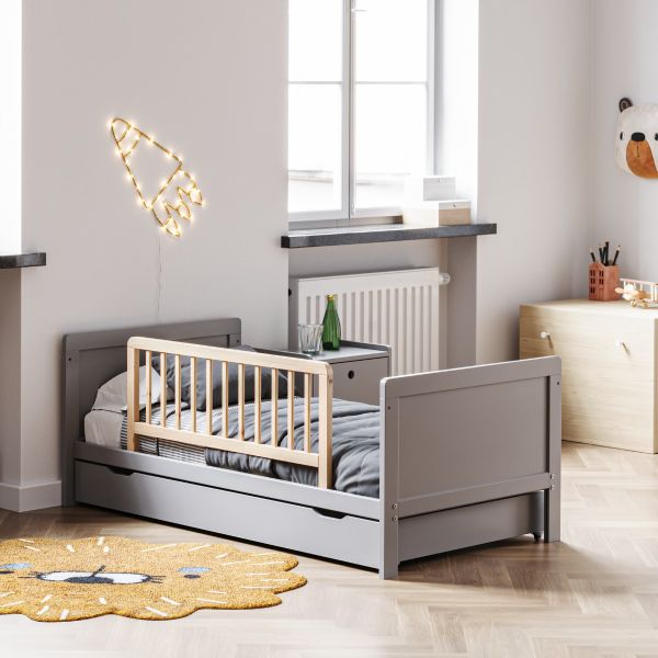 Lit bébé «HÊTRE» noir 60x120cm - confort pour votre bébé ✔️ Petite Amélie