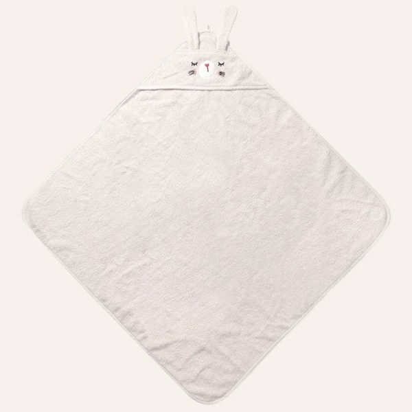 Cape de bain bébé lapin beige 75x75 cm par Petite Amélie 