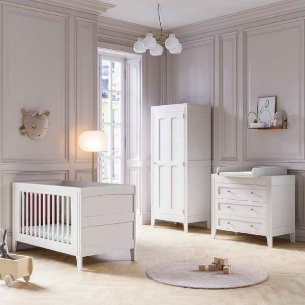 Chambre bébé complète blanche Bosque  Lit bébé et commode ✔️ Petite Amélie