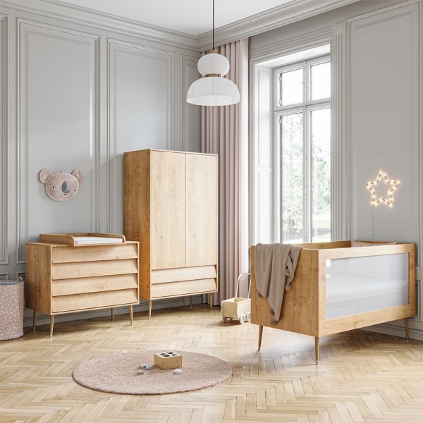 Bébé chambre complète en bois naturel 3 pièces de la collection Bosque par Petite Amélie