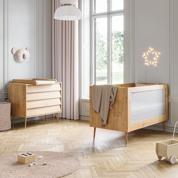 Bébé chambre complète en bois naturel 2 pièces de la collection Bosque par Petite Amélie