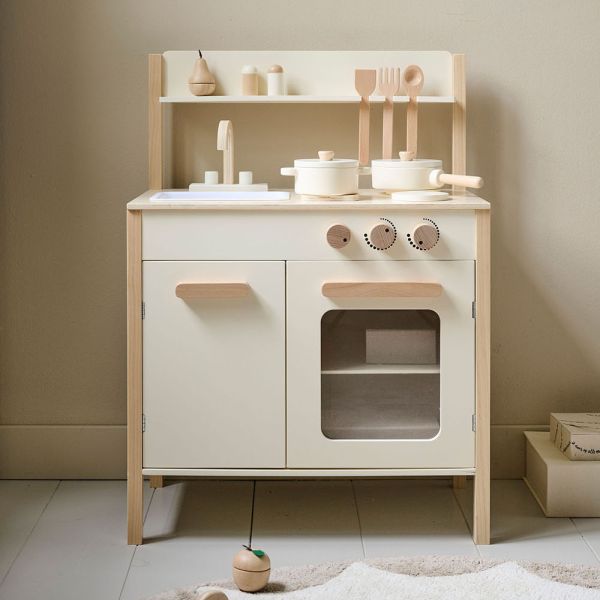 Cuisine en bois beige MDF et bois 55x32x76 cm par Petite Amélie