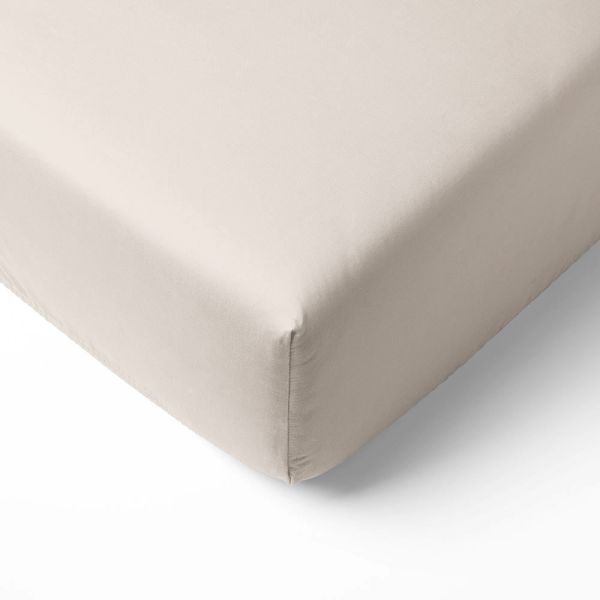 Drap-housse lit bébé 60x120 cm beige en coton de Petite Amélie