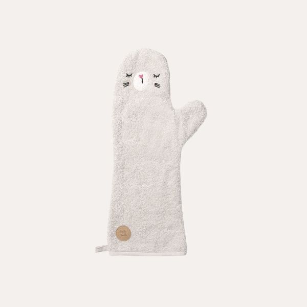 Gant de toilette bébé lapin beige par Petite Amélie 