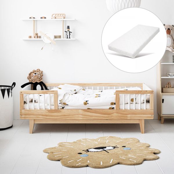 KIDDY Chambre enfant complète style scandinave en bois pin massif et MDF  laqué blanc - l 90 x L 200 cm blanc - Kiddy
