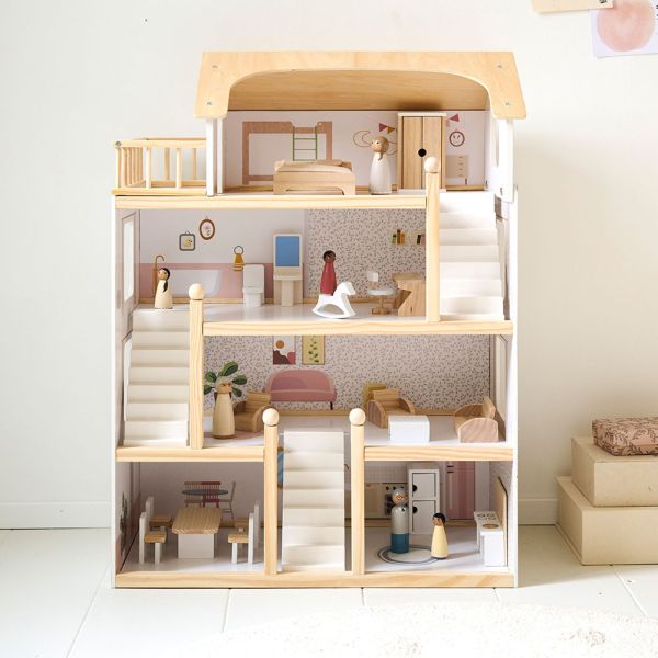 Maison de poupée en bois Blanche blanche 80 cm par Petite Amélie