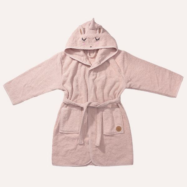 Peignoir bébé licorne rose clair 80-86 par Petite Amélie 