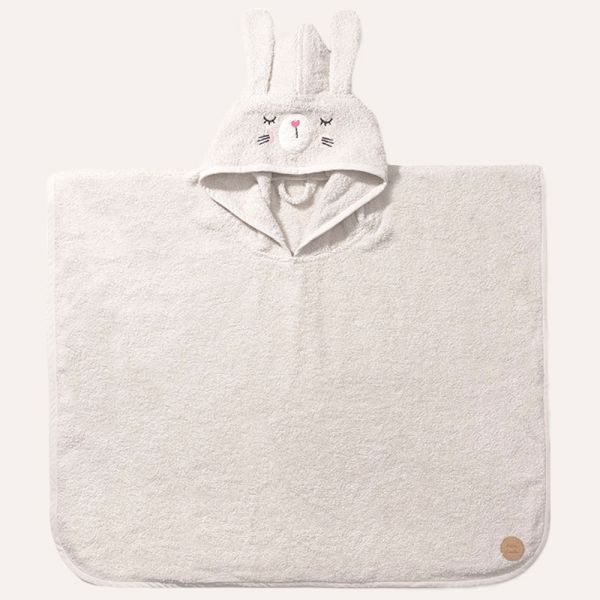 Poncho de bain bébé lapin beige 52x63 cm par Petite Amélie 