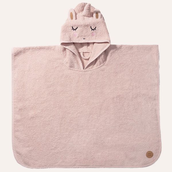 Poncho de bain bébé licorne rose clair 52x63 cm par Petite Amélie 