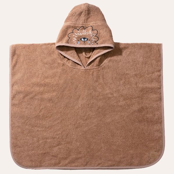 Poncho de bain bébé lion caramel 52x63 cm par Petite Amélie 