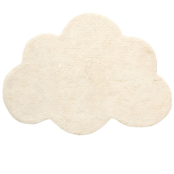 tapis en forme de nuage 80x110 en beige en coton par Petite Amélie