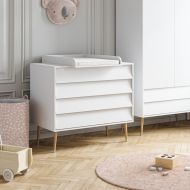 Commode À langer Joris chambre bebe blanc/rose