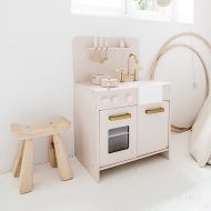 Cuisine enfant - avec accessoires - rose - 29x78x87 cm