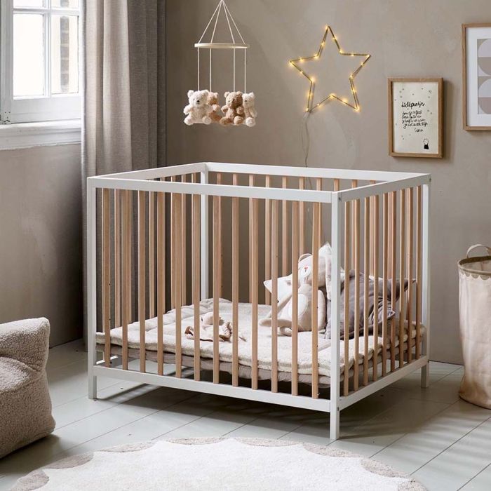 Parc bébé design en bois blanc et bois «NOIS»✔️ Petite Amélie