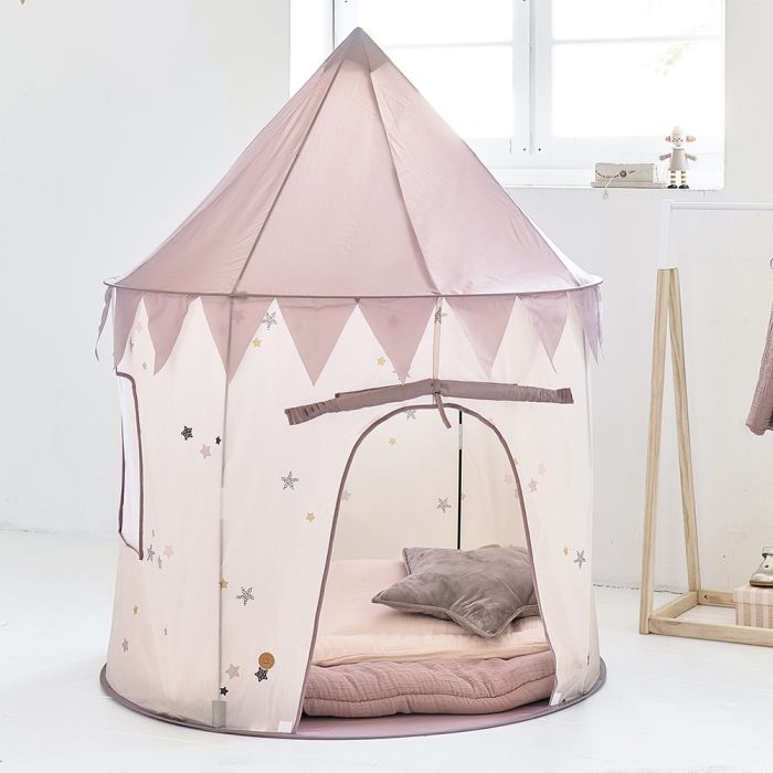 Tente enfant tissu château rose ✓ Petite Amélie