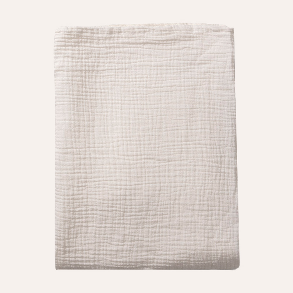 DRAP PLAT EN GAZE DE COTON / COUVERTURE D'EMMAILLOTAGE | 100 x 140 CM | BLANC