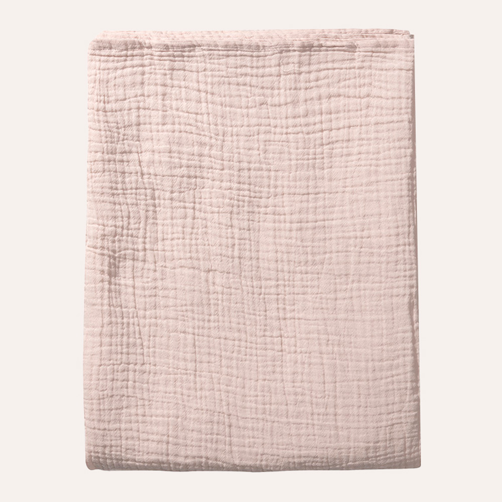 DRAP PLAT EN GAZE DE COTON / COUVERTURE D'EMMAILLOTAGE | 100 x 140 CM | ROSE CLAIR