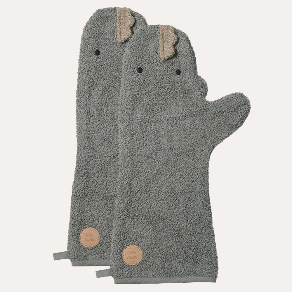 LOT DE 2 GANTS DE TOILETTE «DINO» | TAILLE UNIQUE | VERT