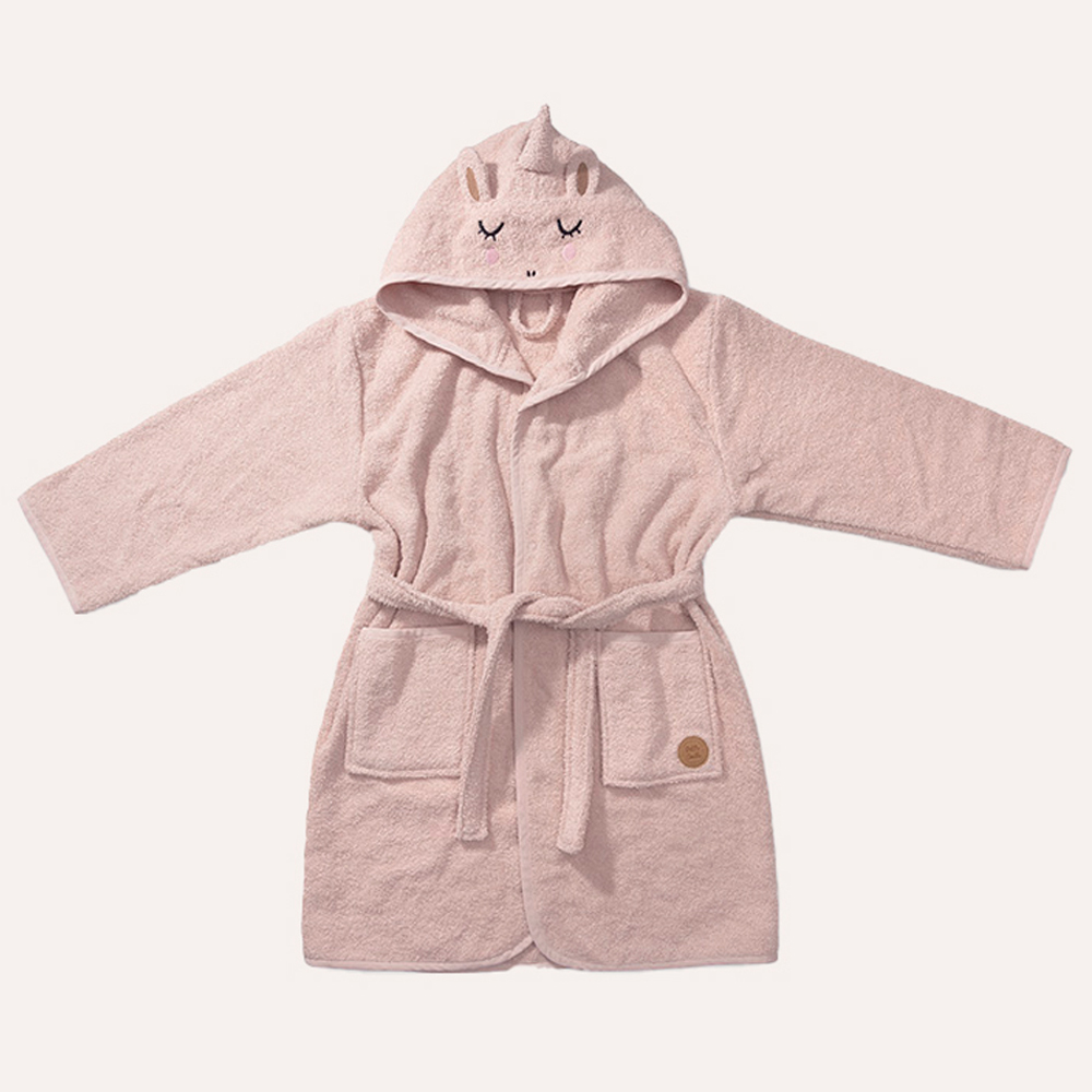 PEIGNOIR ENFANT LICORNE «LARA»| 98 - 104 CM| 3 - 4 ANS | ROSE CLAIR